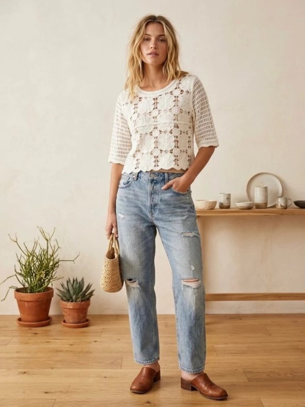White Lace Charm Crochet Top